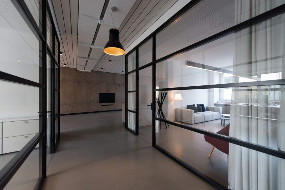 Aluminium and glass office partitions