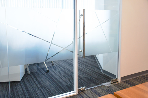Demountable glass partition by Office Work Design